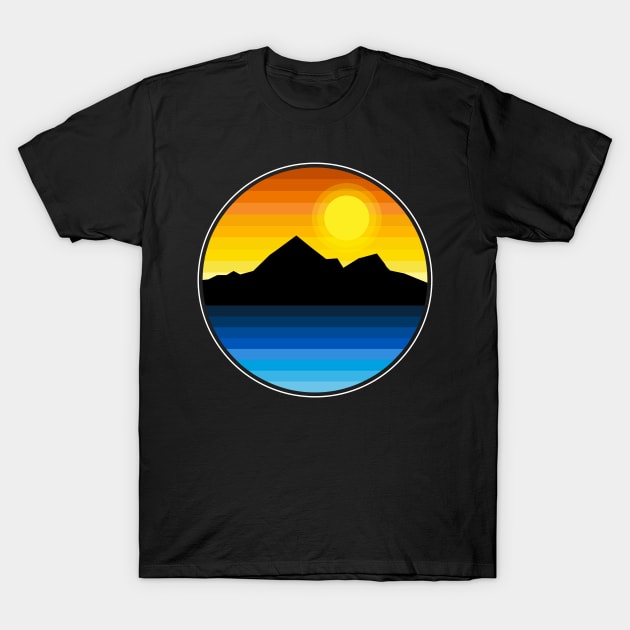 Synthwave Inspired Lakeside Mountain T-Shirt by Brobocop